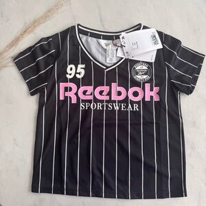 H&M x Reebok girls sports shirt NWT  size 6x-7